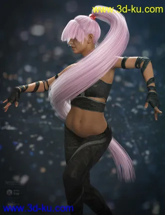 3D打印模型Qiana Hair for Genesis 3 and 8 Females的图片