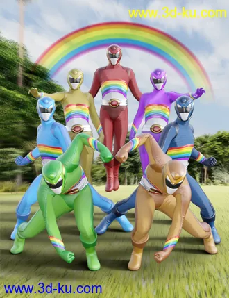 3D打印模型Rainbow Ranger Outfit for Genesis 8 and 8.1的图片