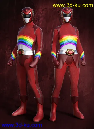 3D打印模型Rainbow Ranger Outfit for Genesis 8 and 8.1的图片