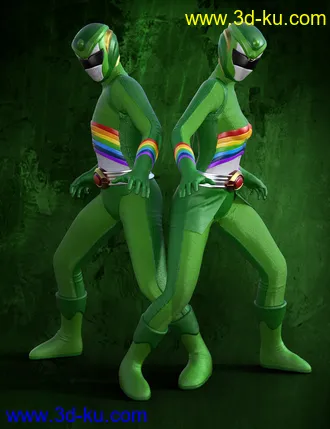 3D打印模型Rainbow Ranger Outfit for Genesis 8 and 8.1的图片