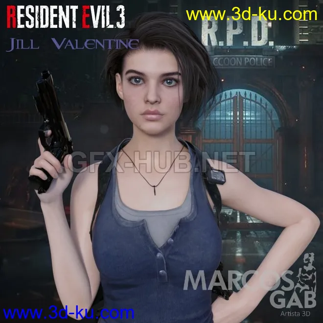 RE3E Jill Valentine For Genesis 8 Female模型的图片1