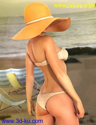3D打印模型Ring Bikini and Sun Hat for Genesis 2 Female(s)的图片