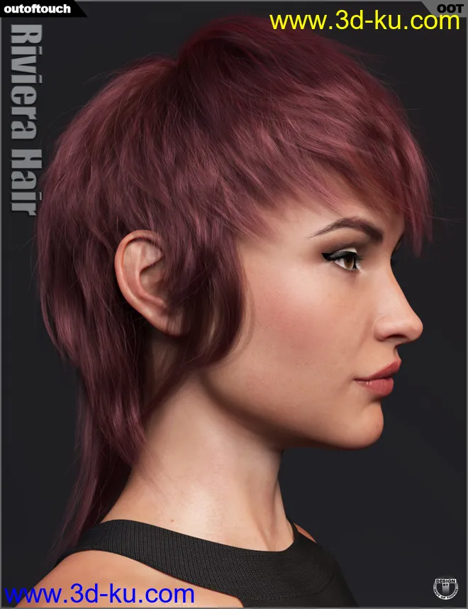 Riviera Hair for Genesis 3 and 8模型的图片1