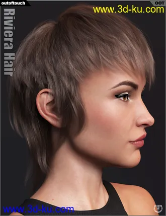 3D打印模型Riviera Hair for Genesis 3 and 8的图片