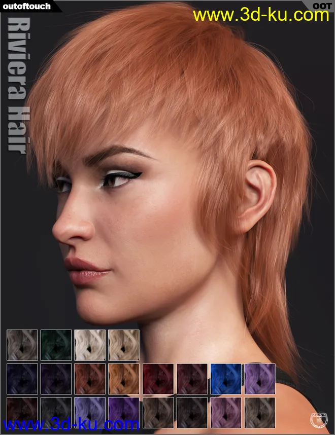 Riviera Hair for Genesis 3 and 8模型的图片6