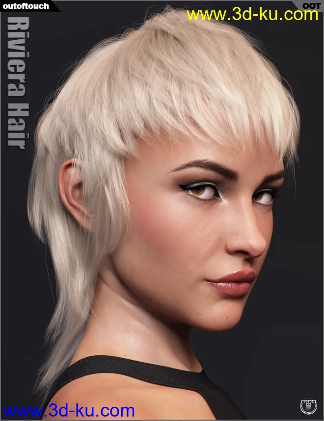 Riviera Hair for Genesis 3 and 8模型的图片9