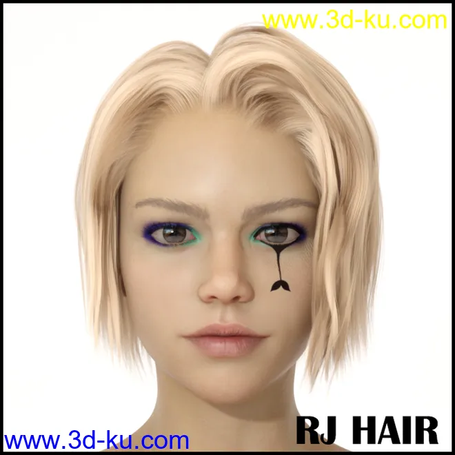 RJ Hair for Genesis 8 Female模型的图片1