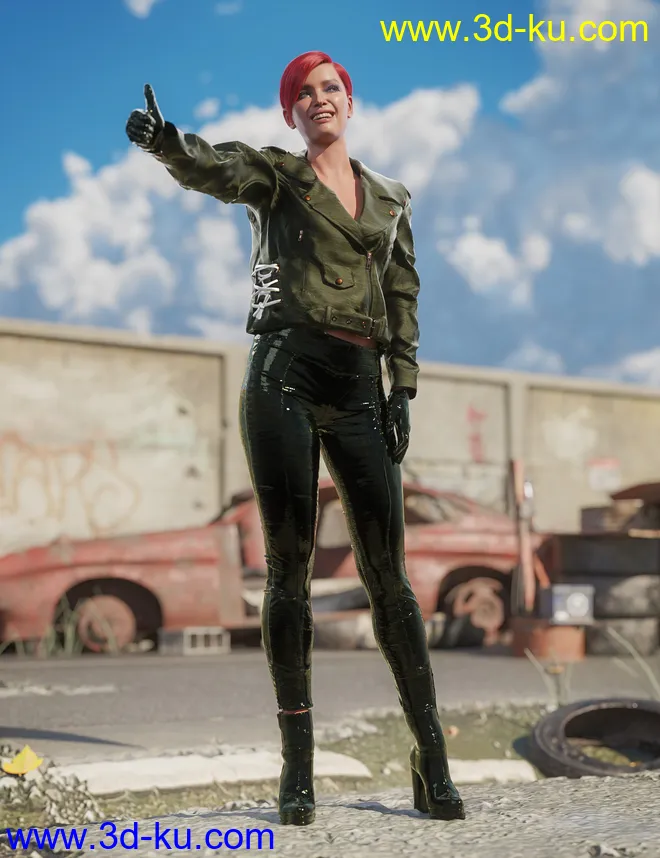 Road Rash for Genesis 8 and 8.1 Females模型的图片3