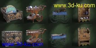 3D打印模型ROG Fantasy Home - Hallway Furniture Set的图片