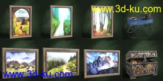 3D打印模型ROG Fantasy Home - Hallway Furniture Set的图片