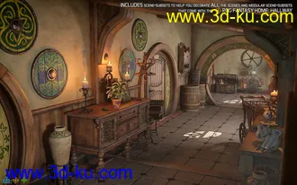 3D打印模型ROG Fantasy Home - Hallway Furniture Set的图片