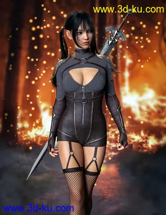 3D打印模型Ronin Warrior Outfit for Genesis 8 Females的图片