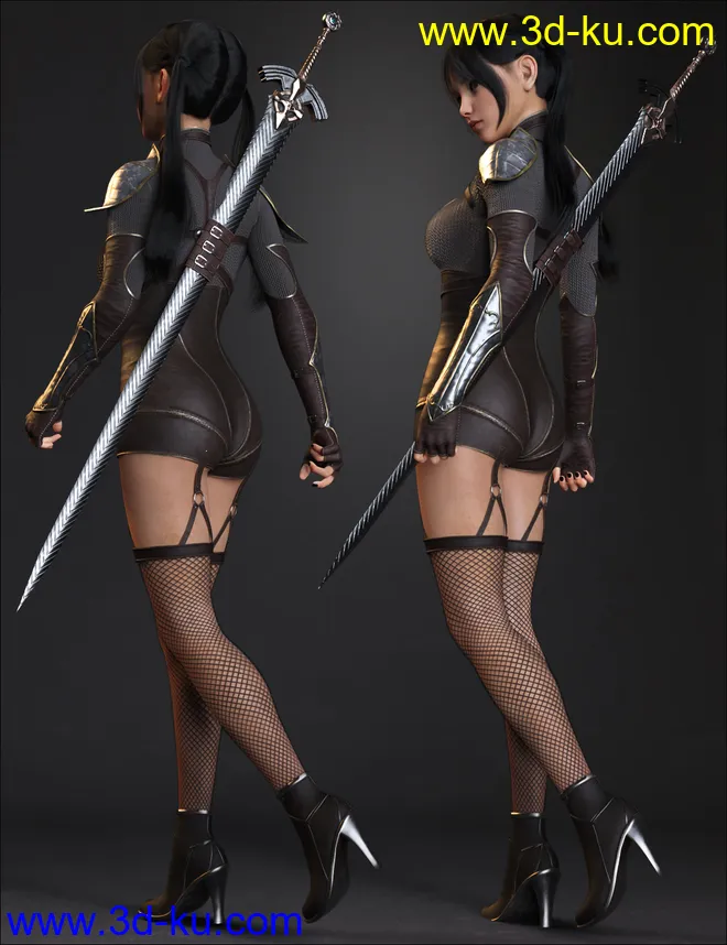 Ronin Warrior Outfit for Genesis 8 Females模型的图片9