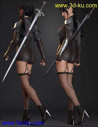 3D打印模型Ronin Warrior Outfit for Genesis 8 Females的图片