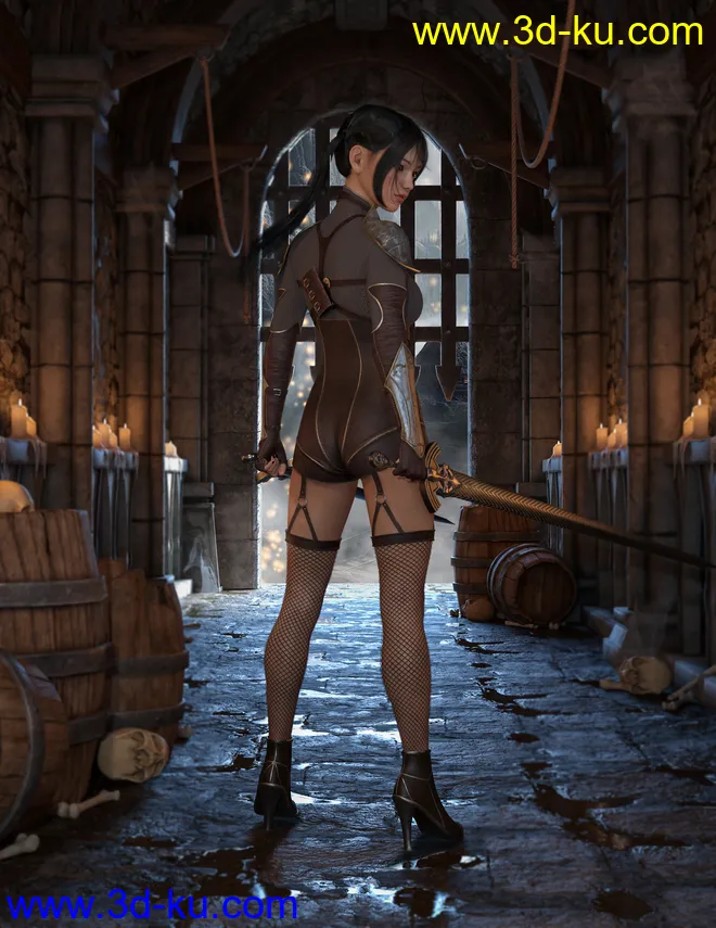 Ronin Warrior Outfit for Genesis 8 Females模型的图片10