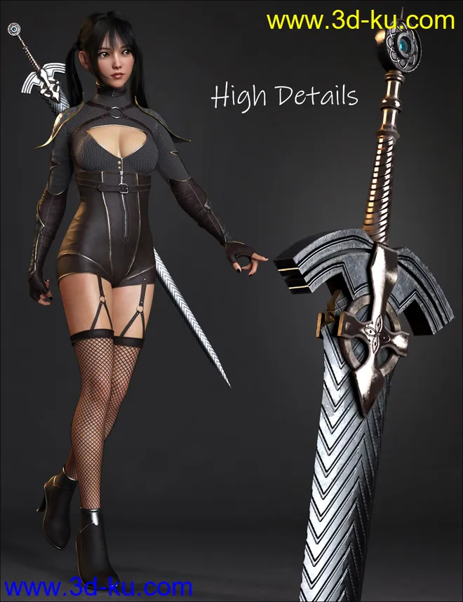 Ronin Warrior Outfit for Genesis 8 Females模型的图片14