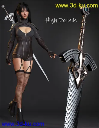 3D打印模型Ronin Warrior Outfit for Genesis 8 Females的图片