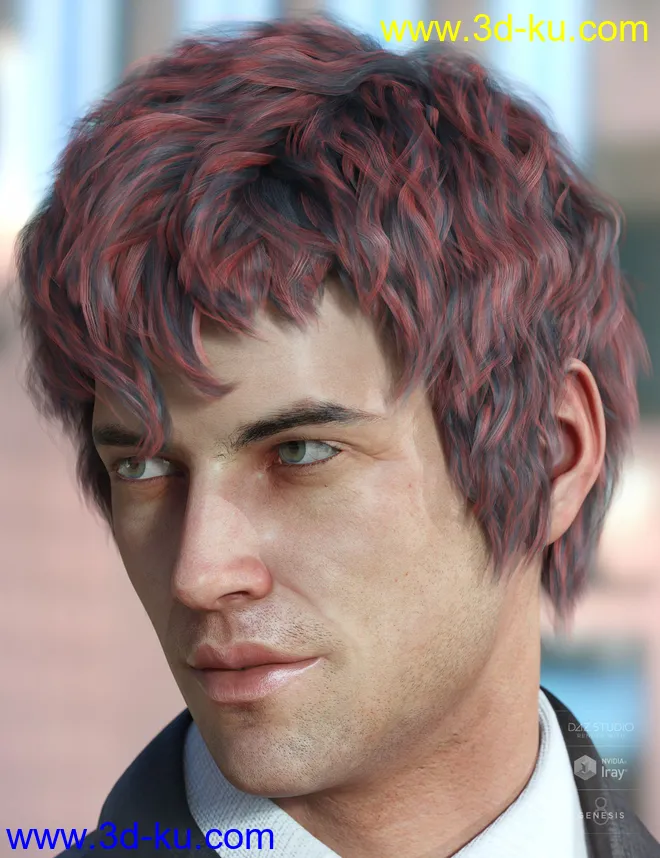 Royce Hair for Genesis 3 & 8 Male(s)模型的图片7