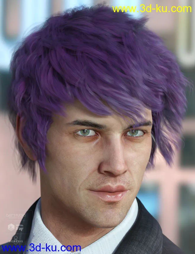 Royce Hair for Genesis 3 & 8 Male(s)模型的图片8