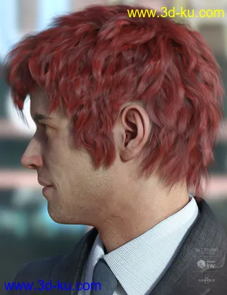 3D打印模型Royce Hair for Genesis 3 & 8 Male(s)的图片