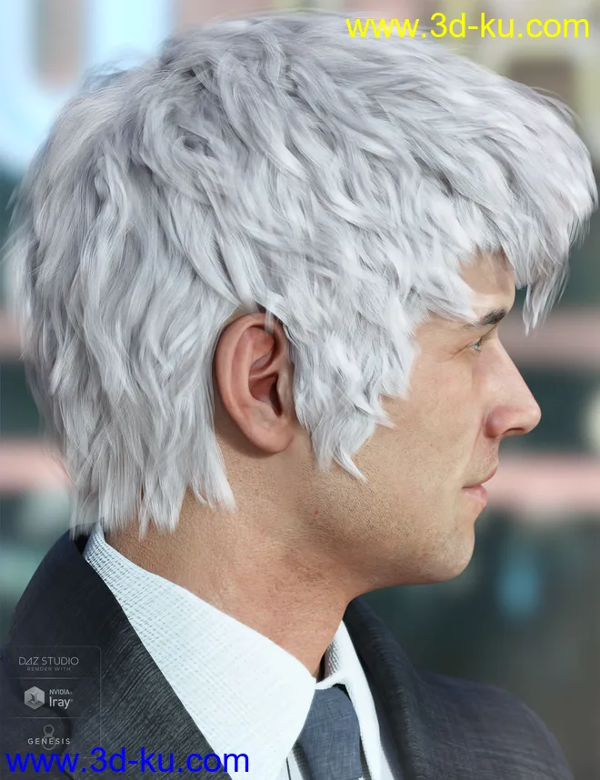 Royce Hair for Genesis 3 & 8 Male(s)模型的图片10