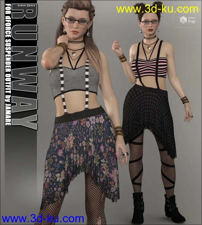 Runway for Suspenders Outfit模型的图片1