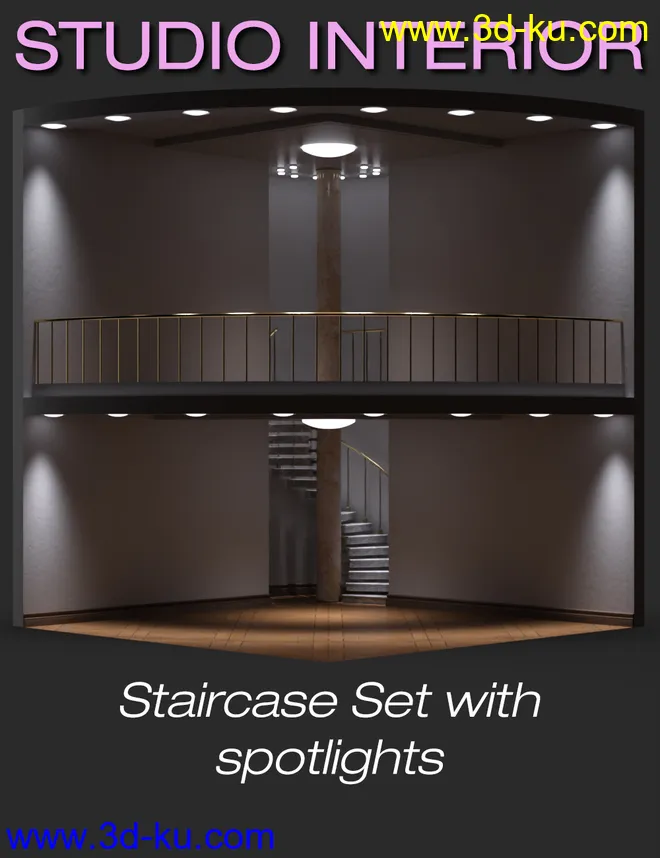 S3D Staircase Studio Interior Sets, Props and HDRI Lights模型的图片3