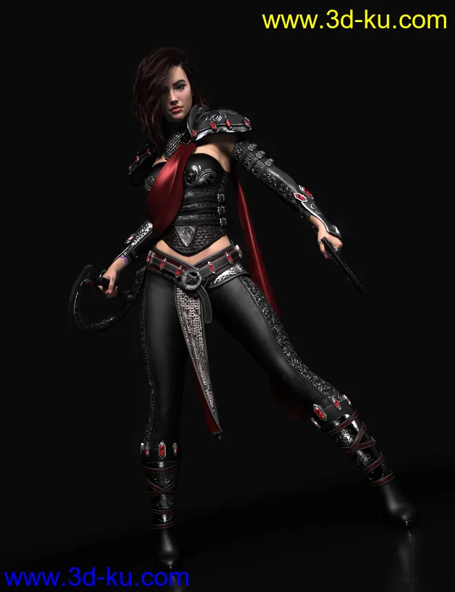 Samarah Shadow Rogue Outfit for Genesis 8.1 Females模型的图片2