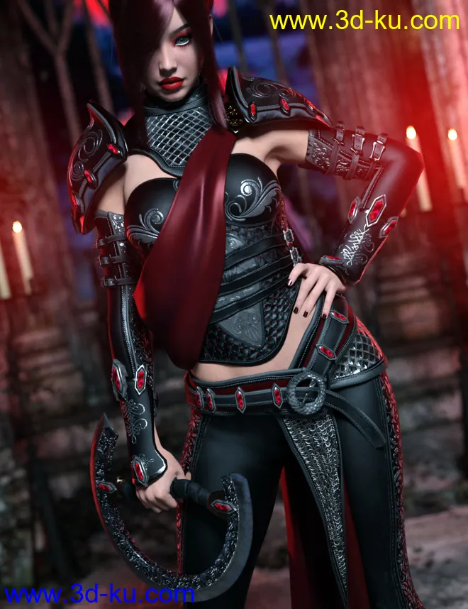 Samarah Shadow Rogue Outfit for Genesis 8.1 Females模型的图片3