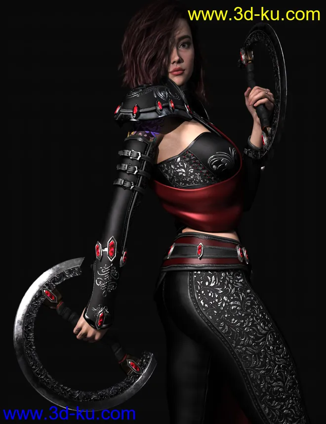 Samarah Shadow Rogue Outfit for Genesis 8.1 Females模型的图片4