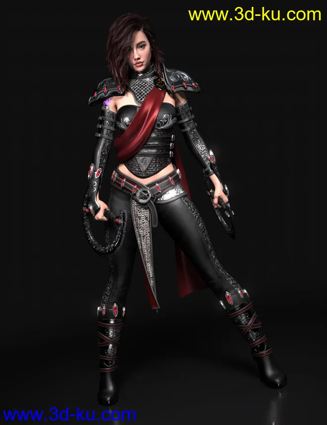 Samarah Shadow Rogue Outfit for Genesis 8.1 Females模型的图片6