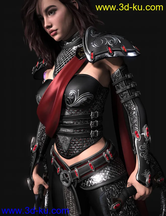 Samarah Shadow Rogue Outfit for Genesis 8.1 Females模型的图片8