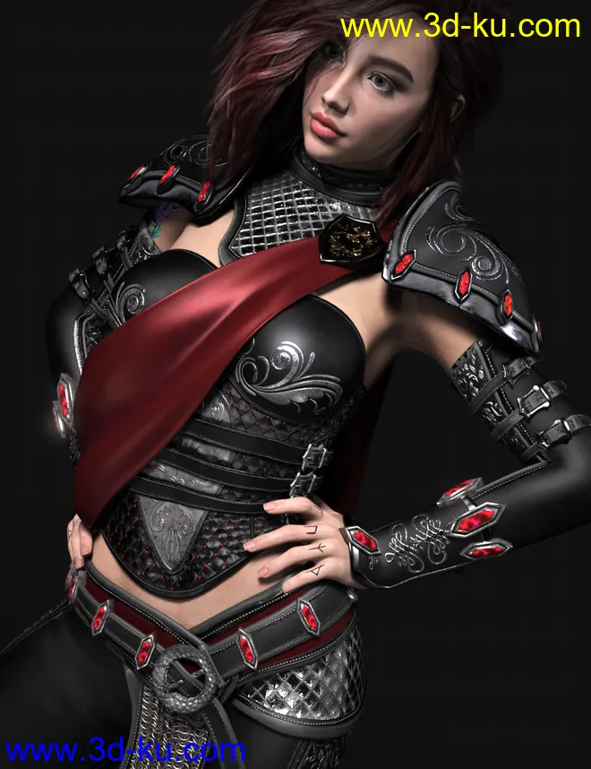 Samarah Shadow Rogue Outfit for Genesis 8.1 Females模型的图片13