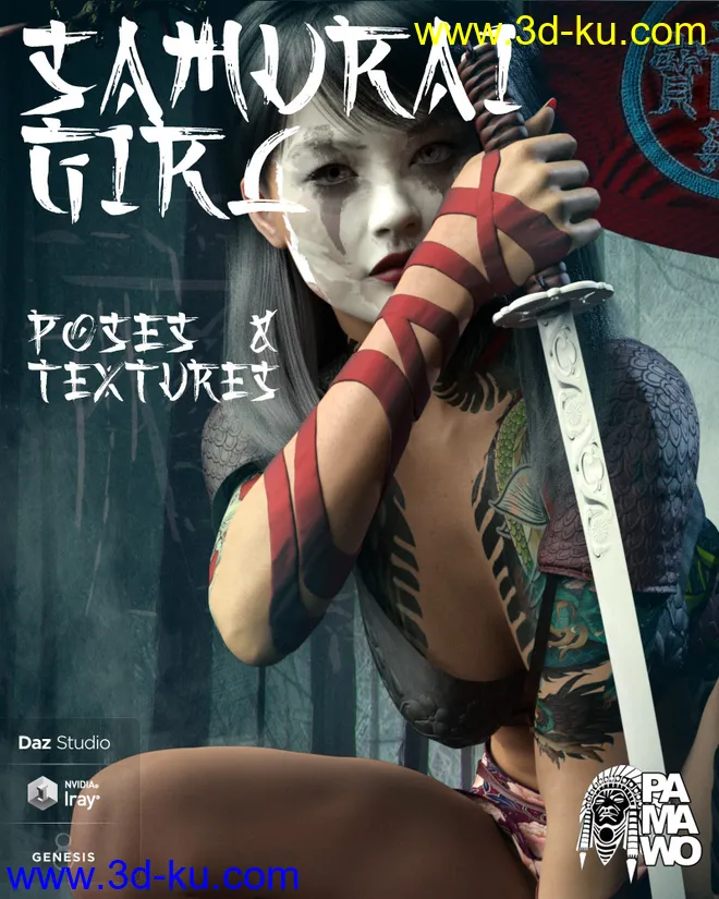 Samurai Girl Poses & Textures for GF8模型的图片1