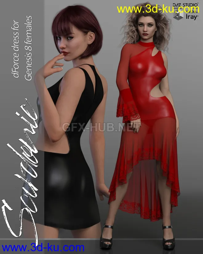 Sardonic dForce dress for Genesis 8 Females模型的图片1