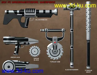 3D打印模型Sci Fi Weapons Bundle的图片