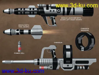 3D打印模型Sci Fi Weapons Bundle的图片