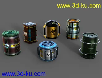 3D打印模型Sci-Fi Barrels的图片