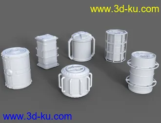 3D打印模型Sci-Fi Barrels的图片