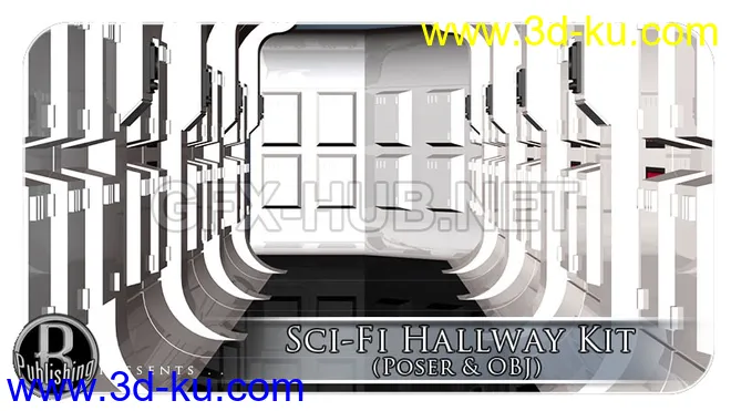 Sci-Fi Hallway Kit (Poser & OBJ)模型的图片1
