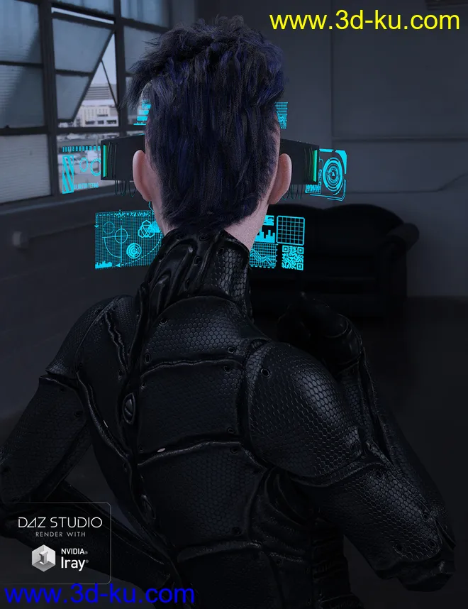 Sci-Fi Head Gear for Genesis 3模型的图片4