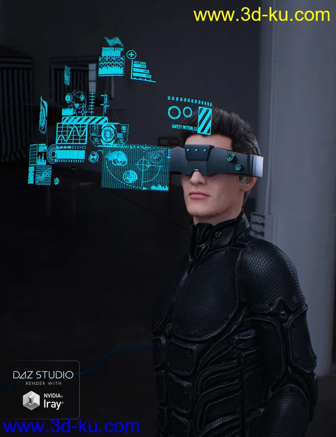 Sci-Fi Head Gear for Genesis 3模型的图片5
