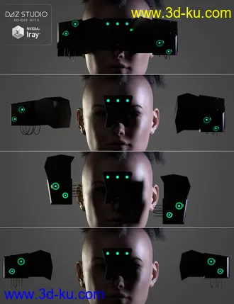 3D打印模型Sci-Fi Head Gear for Genesis 3的图片