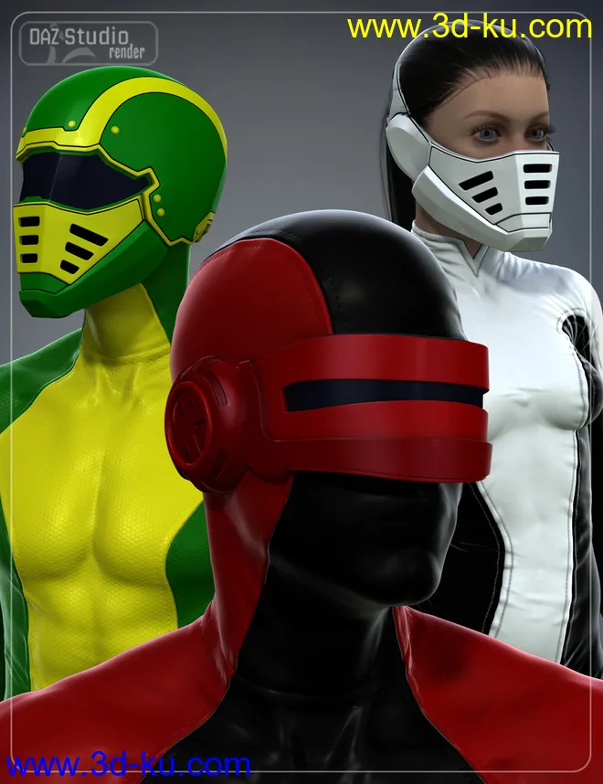 Sci-Fi Helmet Kit for Genesis 2 Male(s) and Genesis 2 Female(s)模型的图片1
