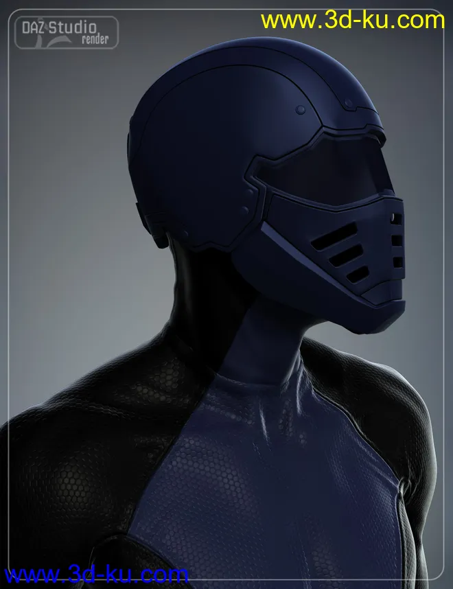 Sci-Fi Helmet Kit for Genesis 2 Male(s) and Genesis 2 Female(s)模型的图片2