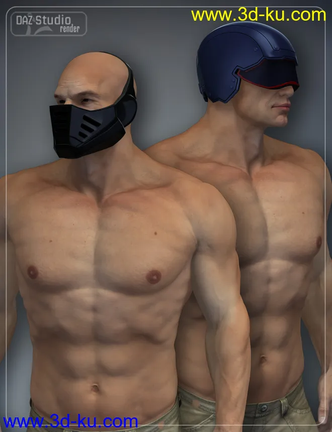 Sci-Fi Helmet Kit for Genesis 2 Male(s) and Genesis 2 Female(s)模型的图片3