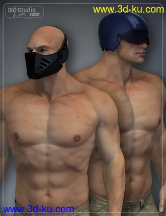 3D打印模型Sci-Fi Helmet Kit for Genesis 2 Male(s) and Genesis 2 Female(s)的图片
