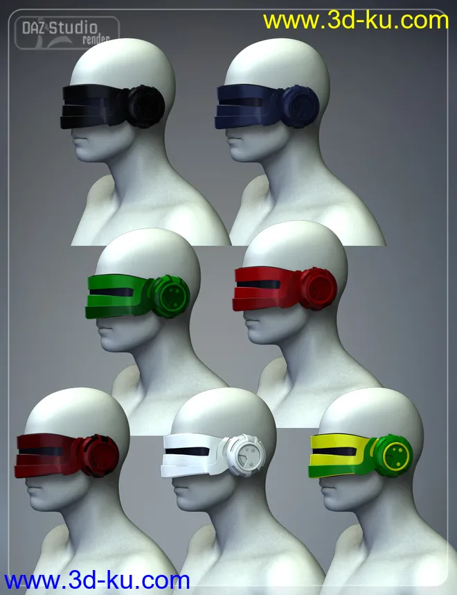 Sci-Fi Helmet Kit for Genesis 2 Male(s) and Genesis 2 Female(s)模型的图片6