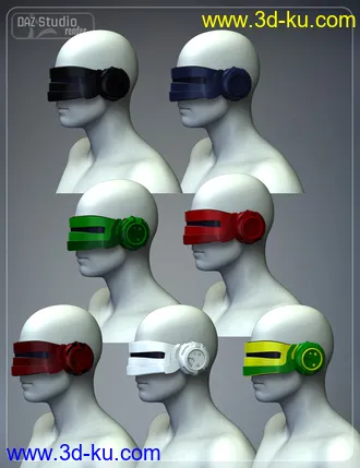 3D打印模型Sci-Fi Helmet Kit for Genesis 2 Male(s) and Genesis 2 Female(s)的图片