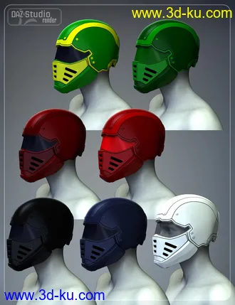 3D打印模型Sci-Fi Helmet Kit for Genesis 2 Male(s) and Genesis 2 Female(s)的图片